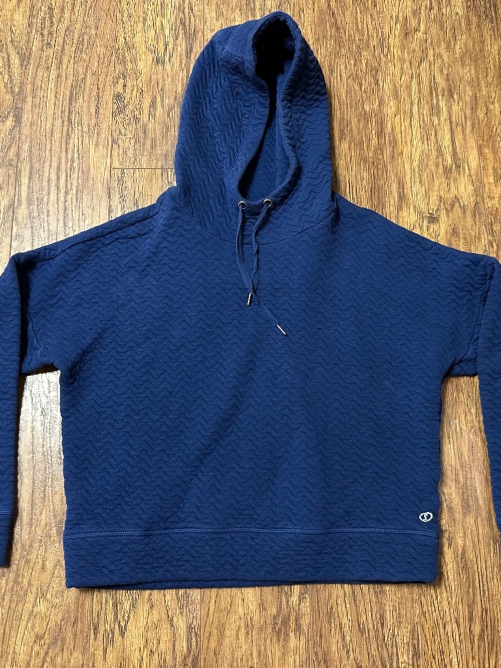 Spalding Women's Quilted Blue Pullover Hoodie Activewear Size Large